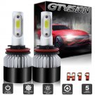 2x 198000LM 1320W H11 H9 H8 LED Headlight Bulbs High Power COB Chip 6000K White