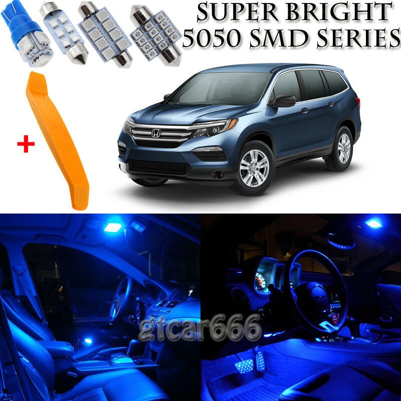 18 x Ultra Blue Interior LED Lights Kit + TOOL For 2016 - 2018 Honda Pilot