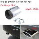 1x Chrome Stainless Steel Rear Exhaust Tail Muffler Pipe For Honda CR-V 83x69mm