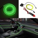 3M Fluorescent Green EL Wire Cold light Strip Car Interior Unique Decor Neon 12V
