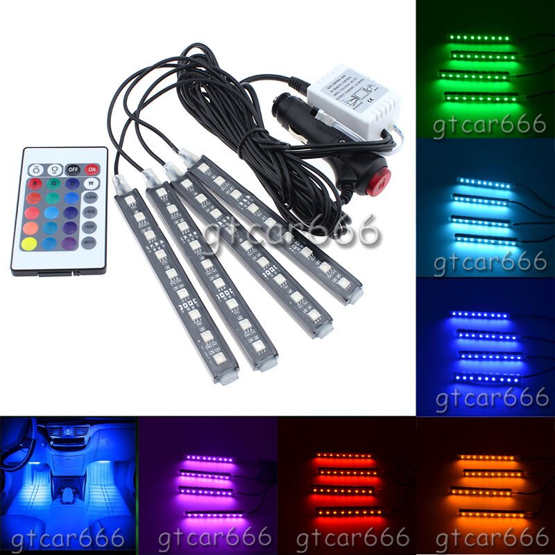 Car SUV Interior Color Glow Neon Lamp Under Dash Footwell Atmosphere Light Strip