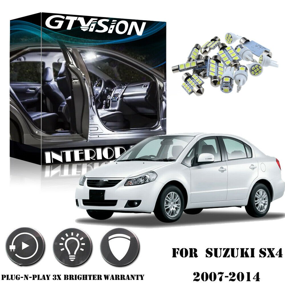 7x Super Bright Xenon White 6000K LED Lights Interior Package Kit For Suzuki SX4
