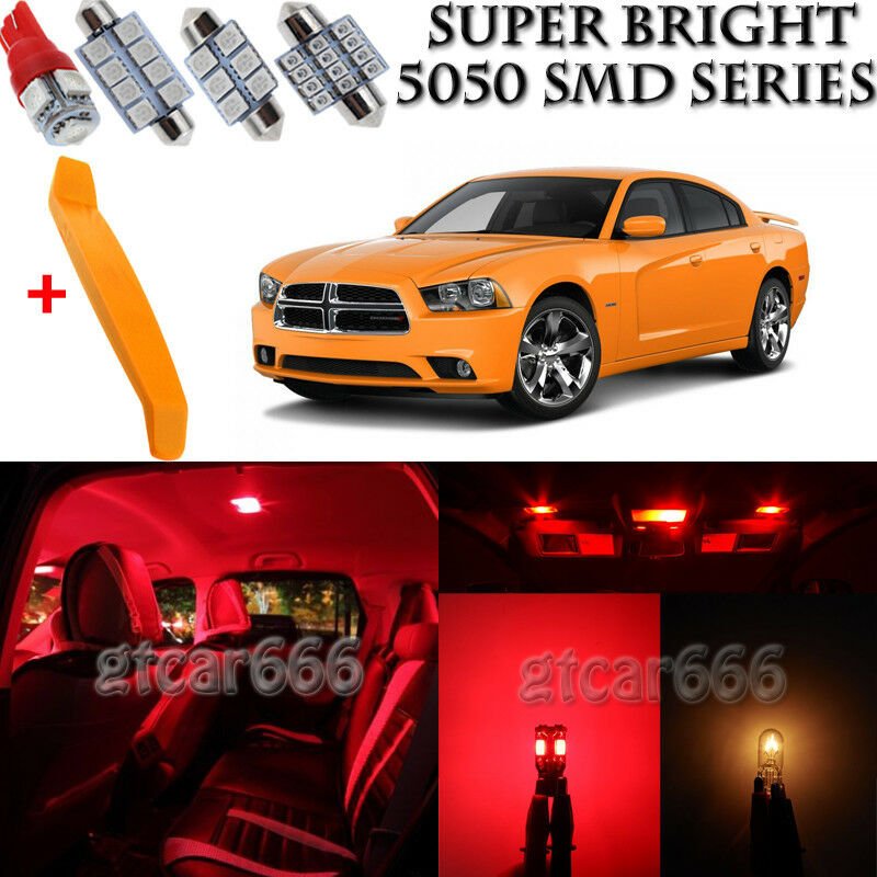 16 x Ultra Red Interior LED Lights Kit + TOOL For 2011 - 2014 Dodge Charger