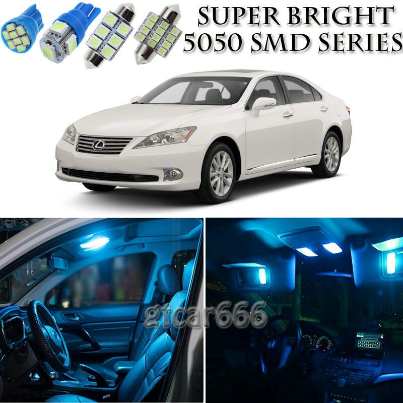 12pcs Ice Blue LED Interior Lights Bulb Package Kit For Lexus ES350 2007-2012