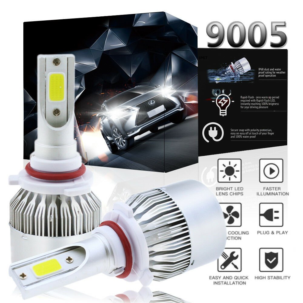 9005 HB3 LED Headlight Bulb Conversion Kit High Beam 6000K Diamond White Light