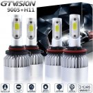 2 Pairs 2800W 420000LM LED Headlight Kit 9005 + H11 Hi/Lo Beam 6000K HID White
