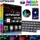 4x RGB Color Glow Smart APP Control Under Dash Footwell Interior USB Light Strip