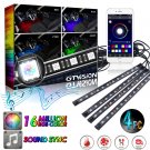 4x RGB Color Bar Glow Dash Footwell Interior Light 48 LED Strip SMD APP Control
