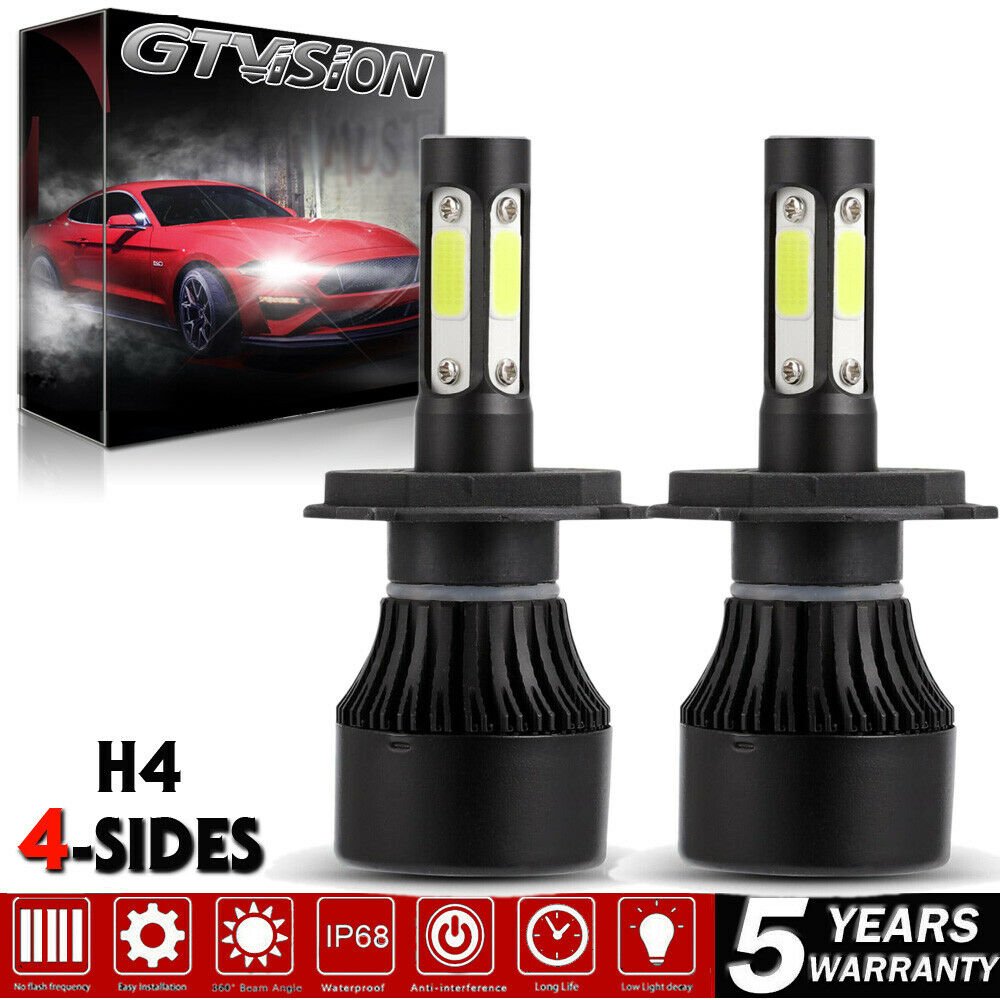 2x 1900W 6K LED HID Headlight Kit H4 9003 White for 93-1997 Honda Civic del Sol