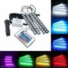 16 RGB Full Color Glow LED Car Interior Light Kit Under Dash Footwell Seat Light