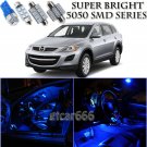 For Mazda CX-9 2007-2012 Blue LED Interior Light Kit + License Plate Light 11Pcs