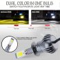 2X H1 COB LED DRL Fog Driving Light Bulbs Dual Color Strobe Flash White + Yellow