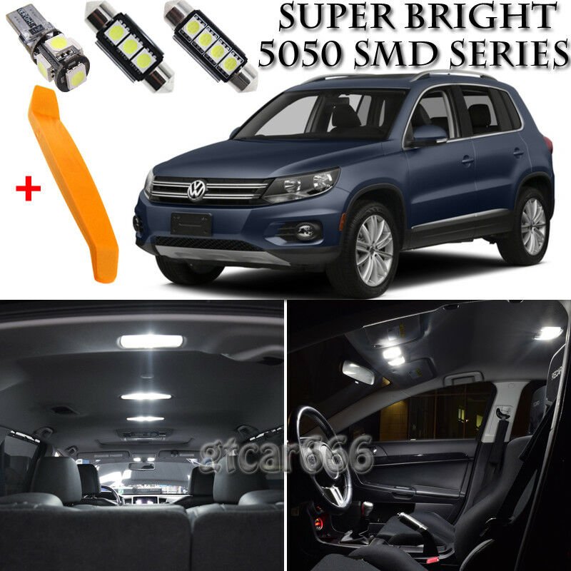 16 x Canbus White Interior LED Lights Kit + TOOL For 2009-2015 Volkswagen Tiguan
