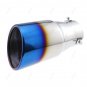 76mm Universal Chrome Stainles Steel Rear Exhaust Tail Muffler Pipe Grilled Blue