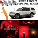 12 x Ultra Red Interior LED Lights Kit + TOOL For 2002 - 2005 Ford Explorer