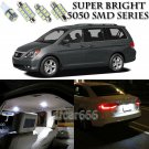 For Honda Odyssey 2005-2010 Xenon White LED Interior + License Light kit 14PCS