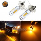 2pcs Amber Yellow High Power H3 LED Bulbs For Car Truck Driving Fog Light DRL