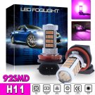 2pcs H11 H8 H9 92SMD Projector LED Fog Light Bulbs Driving Lamp DRL Pink Purple