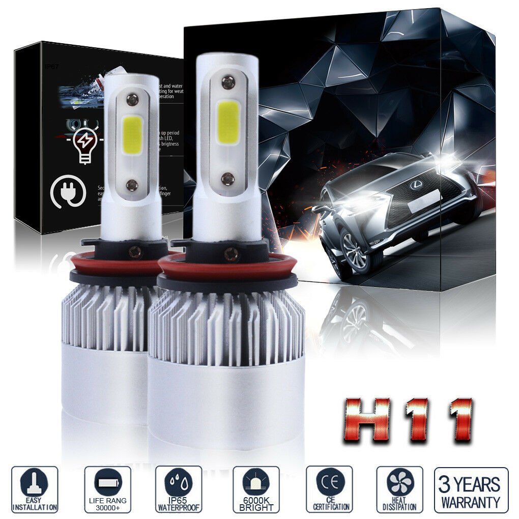 2x H11 H8 H9 LED Headlight Conversion Kit 1400W COB 6000K Xenon White Light Bulb