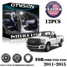 12x White LED Interior Lights Package Kit Fit Ford F250 F350 2011 - 2015 +Tool