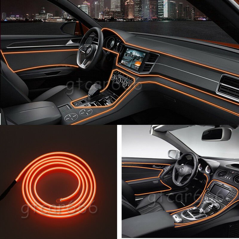 5M 12V EL Wire Orange Cold light Strip Neon Lamp Atmosphere Lights Unique Decor