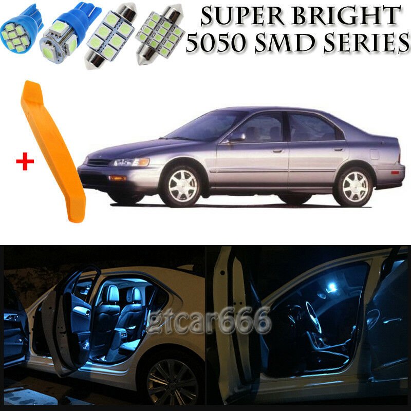 13 x Ice Blue Interior LED Lights Kit + TOOL For 1994 - 1997 Honda Accord