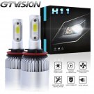 2x H11 H9 H8 COB LED Headlight Bulbs Kit 1400W 210000LM Bright Xenon White 6000K