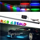 22" 48SMD 7-Color RGB LED Knight Rider Strip Light For Under Hood Behind Grille