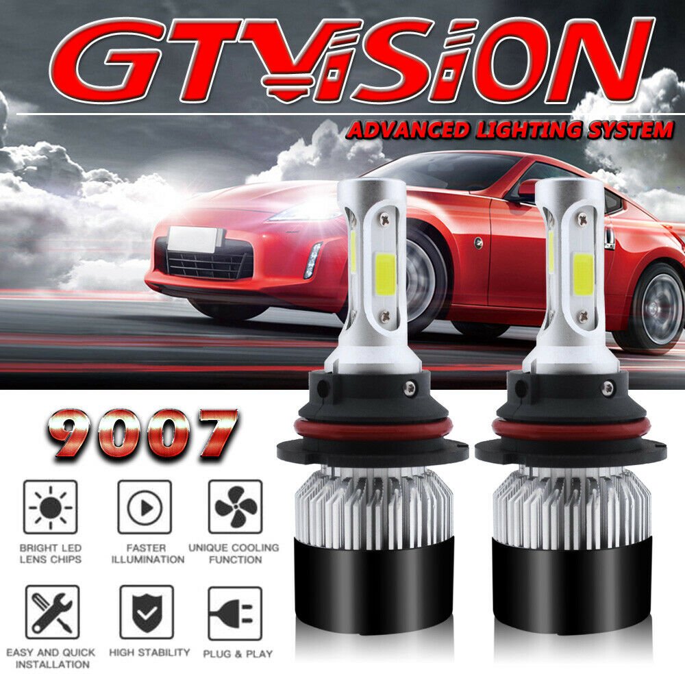 9007 COB Chips LED Headlight Hi/Lo Bulbs for Ford F-150 1992-2003 F-250 1992-99