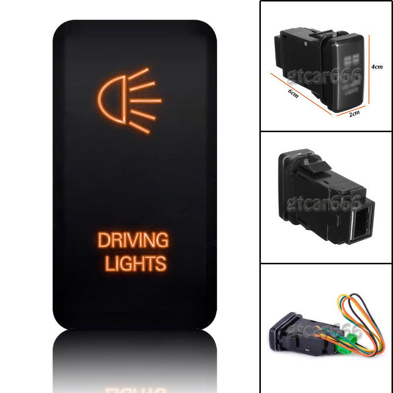 Orange Switch Push Button DRIVING LIGHT for Toyota Hilux Tacoma Fortuner Tundra