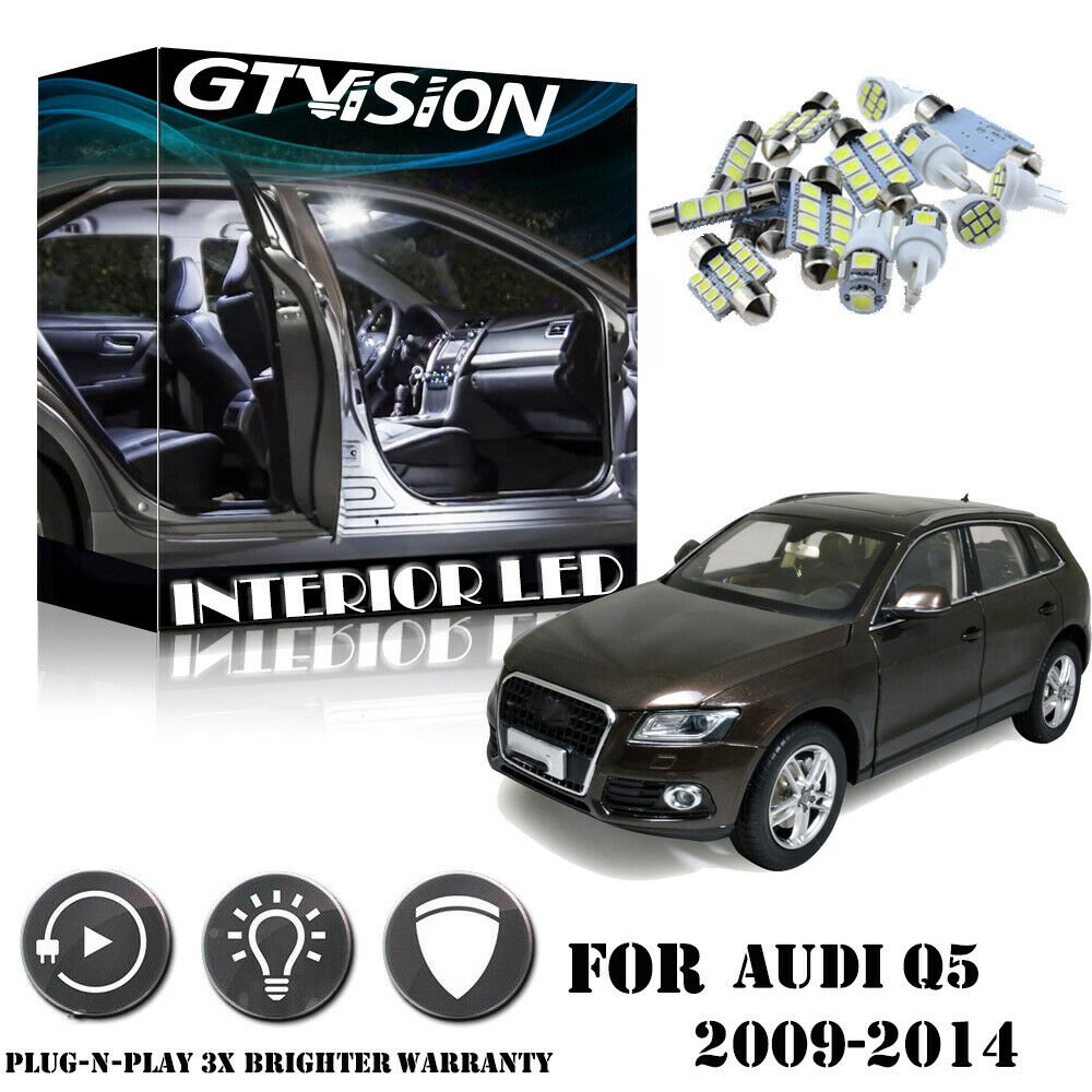 17Pcs Super Bright White LED Interior Lights Package Kit For Audi Q5 2009-2014