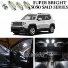 10x Xenon White LED Interior Lights Bulb Package Kit For Jeep Renegade 2015-2016
