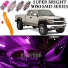 13 x Ultra PINK Interior LED Lights Kit + TOOL For 1999 - 2006 Chevy Silverado