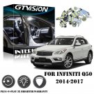 16pcs LED White Lights Interior Package Kit For Infiniti Q50 Q60 Q70 2014-2017