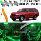 16 x Ultra Green Interior LED Lights Kit + TOOL For 1997-2002 Ford Expedition