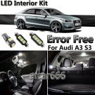 White LED Interior Lights Package Kit For Audi A3 S3 8P 06-13 - ERROR FREE 13pc