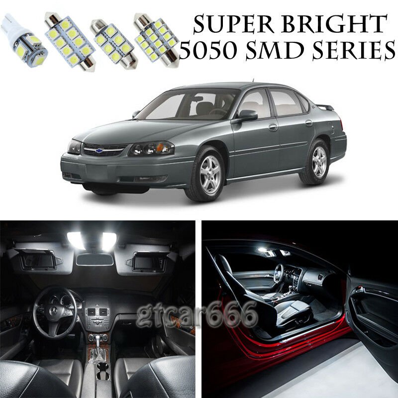 5050 SMD White LED Interior Lights Package Kit For 2000-2005 Chevy Impala 14pcs