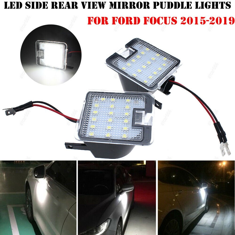 2Pcs No Error LED Side Rearview Mirror Puddle Light Fit Ford Focus 15-19 Escape