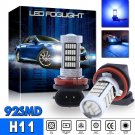 2x H11 H8 H9 92-4014SMD LED Projector Fog Light Bulbs Car Driving Lamp DRL Blue
