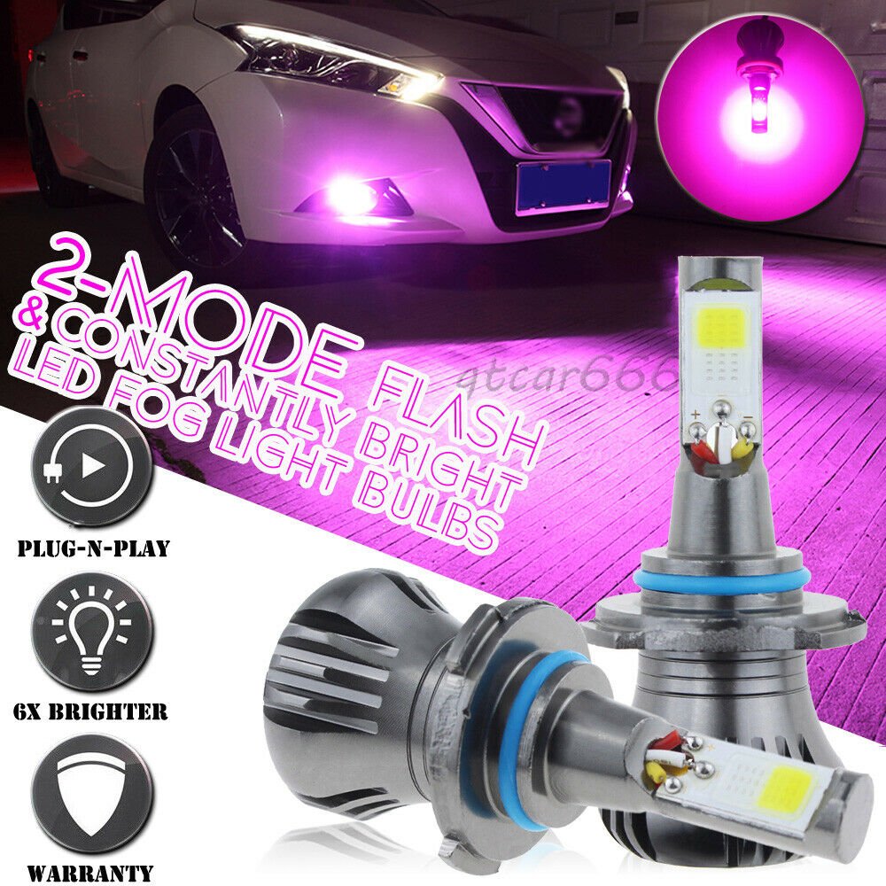 Flash Blink LED Fog Light Bulb Kit 9006 Pink Purple for 06-10 Lexus IS250 IS350