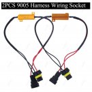 2Pcs Car 9005 HB3 Set LED Fog Light Load Resistor Canceller Decoder Wire Harness