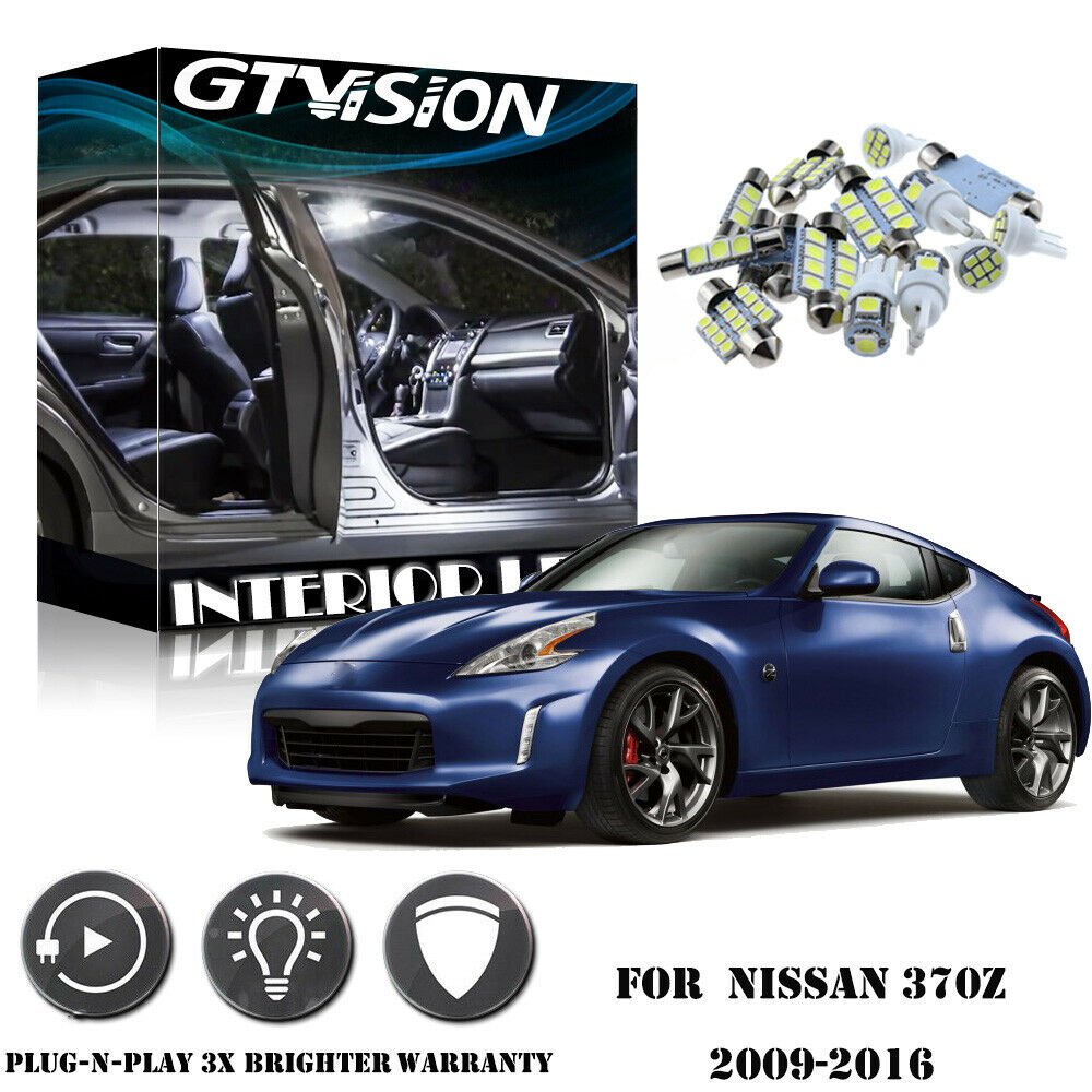 10Pcs White Interior License Plate LED Light Package Kit Fit 2009-16 Nissan 370z