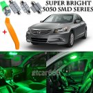 15 x Ultra Green Interior LED Lights Kit + TOOL For 2003 - 2012 Honda Accord
