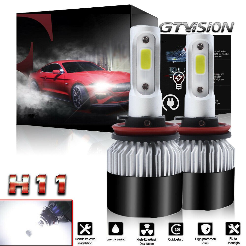 2x H11 LED Headlight Kit 1320W 198000LM High Low or Fog Light Bulbs White 6000K