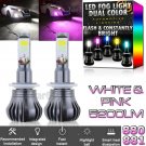 881 889 Upgrade LED Fog Light Bulb Dual Color Still Flash Mode White Pink Purle