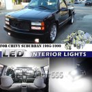 16PCS White LED Interior Lights Package kit For Chevy/GMC Suburban J1 1995-1999