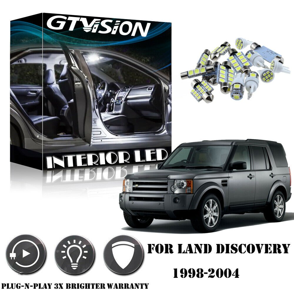13x Bright White Kit LED Interior Car Lights For 1998-2004 Land Rover Discovery