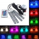 Full Color Glow LED Car Interior Under Dash Foot Accent Light Kit wateterproof