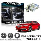 10Pcs Xenon Super White LED Interior Lights Package Kit For Acura TLX 2015-2019