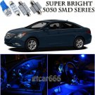 For Hyundai Sonata 2011-2013 Blue LED Interior + License Plate Light Kit 11PCS